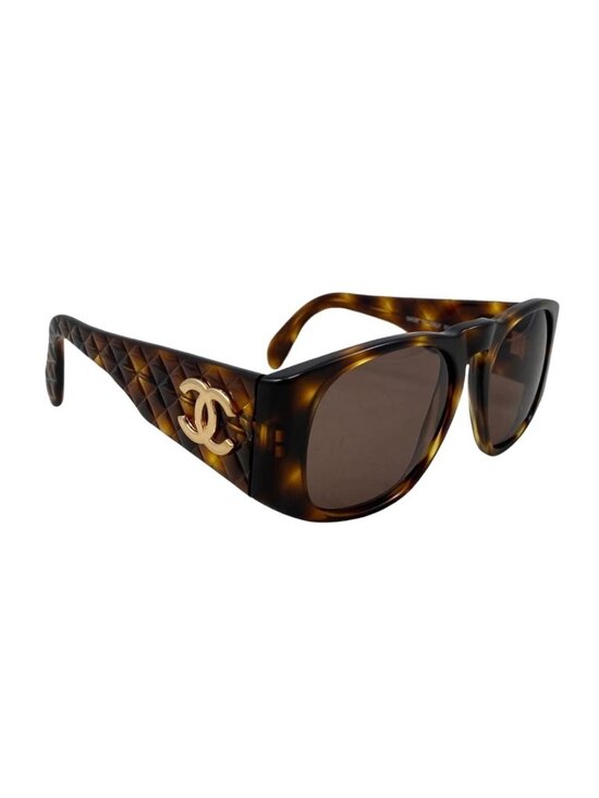 Chanel Sunglasses Quilted CC Logo Tortoiseshell Pattern Brown Gold Eyewear main image 6